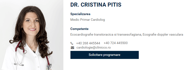 Dr Cristina Pitis, medic primar cardiolog