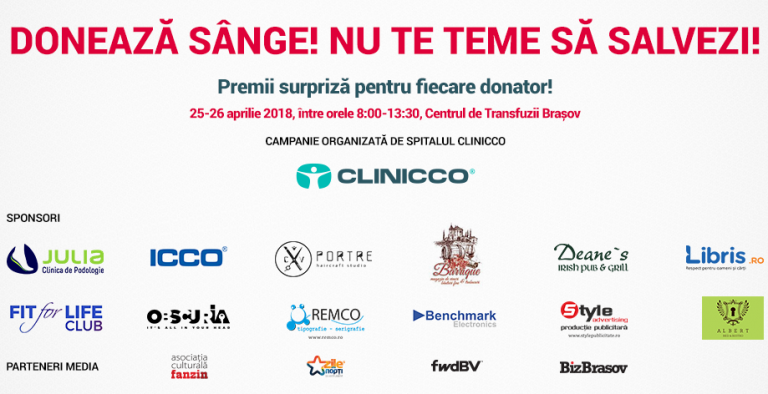 Clinicco a organizat cea de a VI-a editie a campaniei Doneaza sange! Nu te teme sa salvezi!
