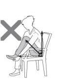 Don't flex your hips more than 90 degrees